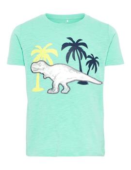 Camiseta Name It Dinosaurio Verde Para Niño