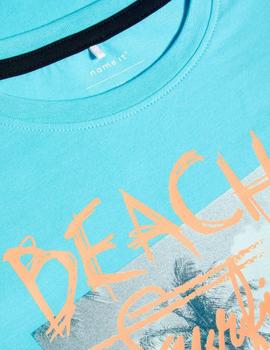 Camiseta Name it Beach Azul Para Niño