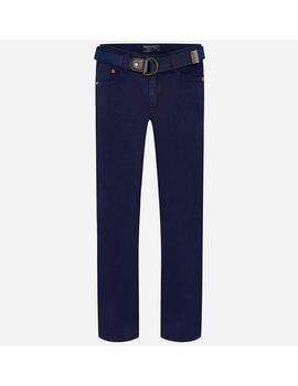 Pantalon Super Slim Cinturon Azul Niño Mayoral