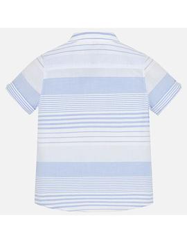 Camisa Mayoral M/C Rayas Azul Para Mini Niño