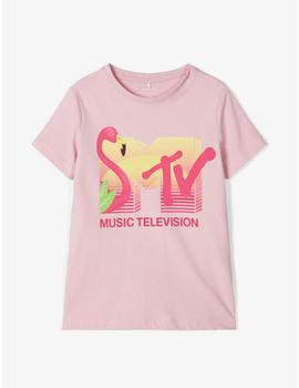 Camiseta Name it M/C MTV Rosa Kids Niña