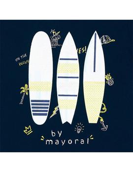 Camiseta Mayoral Surf Marino Para Mini Niño