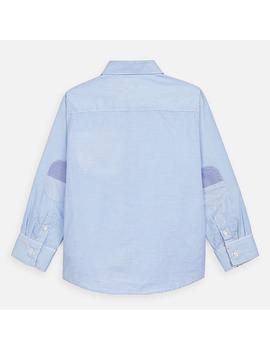 Camisa Mayoral Rayas Y Bolsillo Azul M/L Mini Niño