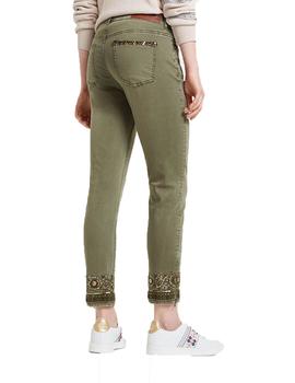 Pantalon Desigual Oneil Verde Para Mujer