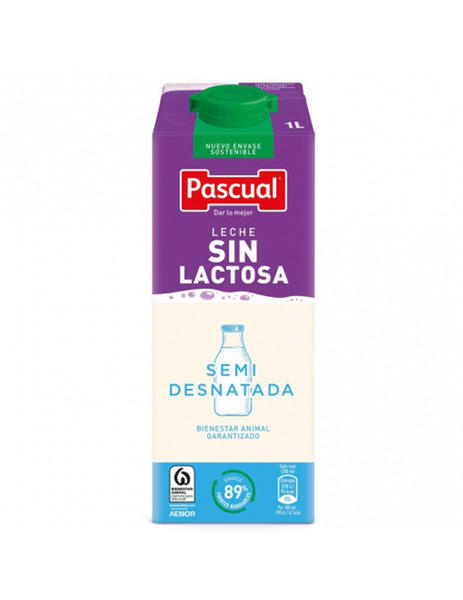 Pascual Sin Lactosa Leche Semidesnatada 1L