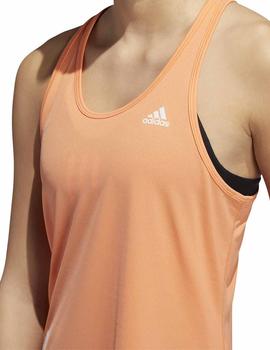 Camiseta Adidas Run it Tank 3S Naranja Para Mujer