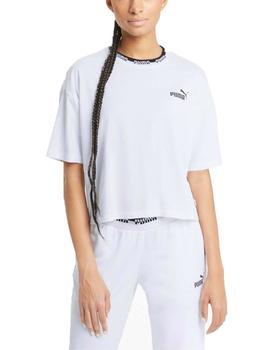 Camiseta Puma Amplified Blanco/Negro Mujer