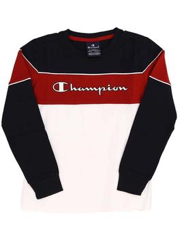 Camiseta Champion Long Sleeve Mno/Rojo/Bco Niño