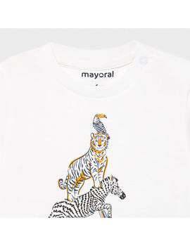 Camiseta Mayoral  M/c 'friendship' Blanca Para Bebé Niño