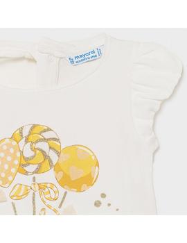 Camiseta Mayoral  M/c Golosinas Crudo Para Bebé Niña