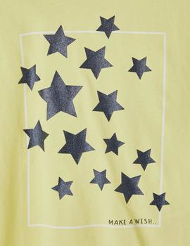 Camiseta Name it Estrellas Amarilla Para Niña