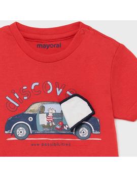 Camiseta Mayoral Coche Roja Para Niño