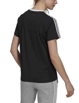 Camiseta Adidas W 3S BF Negro/Blanco Mujer