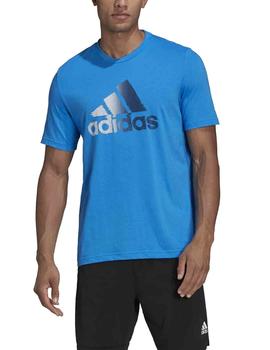 Camiseta Adidas D2M Logo Azul Hombre
