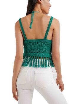 Top Desigual Crochet Verde Mujer