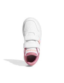 Zapatillas Adidas Hoops 3.0 Blanco/Rosa Niña