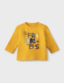 Camiseta Mayoral M/l 'friends' Oro Para Bebé