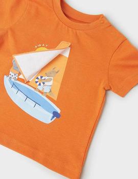  Camiseta Mayoral  M/c Play 'sail away' Arcilla Para Bebé