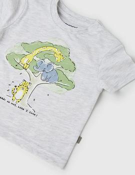 Camiseta Mayoral  M/c Arbol Gris Para Bebé Niño