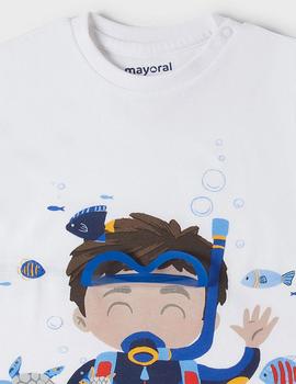 Camiseta Mayoral Buceo Blanca Para Bebé Niño