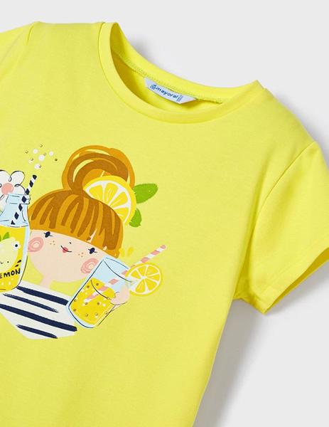 Camiseta manga corta plumeti niña amarillo MAYORAL