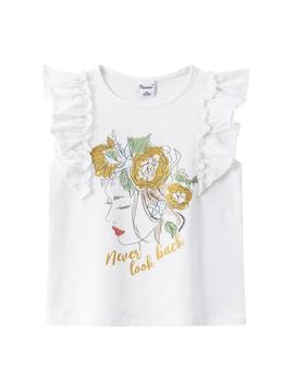 Camiseta Newness Chica Flores Blanca Para Niña