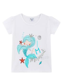 Camiseta Newness Sirena Blanca Para Niña
