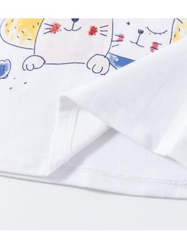 Camiseta Newness Gatitos Blanca Para Bebé