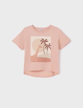 Camiseta Mayoral Girafa Rosa Para Niña