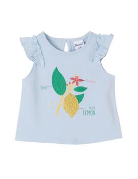 Camiseta Newness Lemon Azul Para Bebé