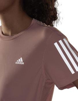 Camiseta Adidas Own The Run Rosa/Blanco Mujer