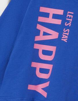 Camiseta Name it Happy Corta Azul Para Niña