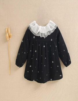 Vestido Dadati Estrelas Negro Para Bebé