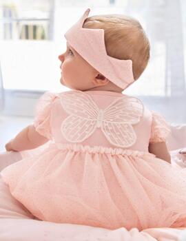 Vestido Mayoral Tul Rosa Para Bebé