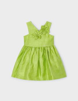 Vestido Mayoral Flores Verde Para Niña