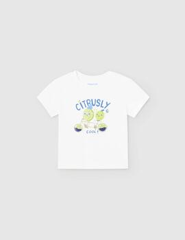 Camiseta Mayoral Citrusly Blanco Para Bebè