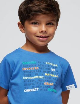 Camiseta Mayoral Letras Azul Para Niño