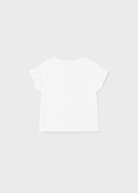 Camiseta Mayoral M/C Flores Blanco Para Bebè