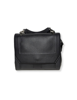 Bolso de Piel Negro con Doble Asa