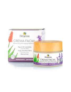 Crema Facial Hidratante-Antiedad BIO con Lavanda, Aloe Vera y Bakuchiol