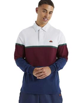 Polo Ellesse Ario ML Bco/Granate/Marino Hombre