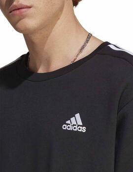 Sudadera Adidas M 3S FT SWT Negro/Blanco Hombre