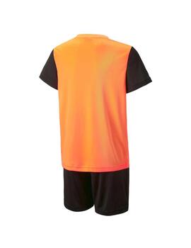 Set Puma Short Polyester Naranja/Negro Niño