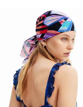 Foulard Desigual Beachtime Negro/Multicolor Mujer