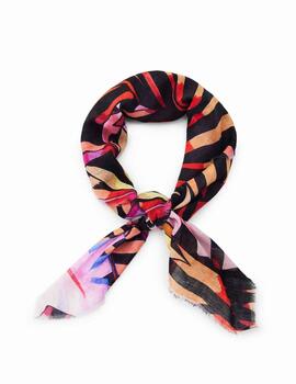 Foulard Desigual Beachtime Negro/Multicolor Mujer