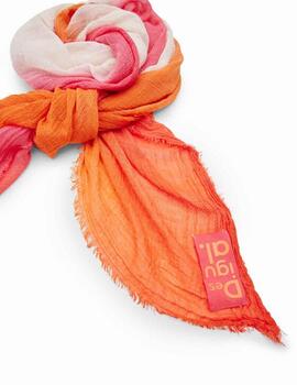 Foulard Desigual Degrade Rectan Rosa/Nj/Bco Mujer