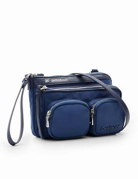 Bolso Desigual Pocketmas Linda Azul Mujer