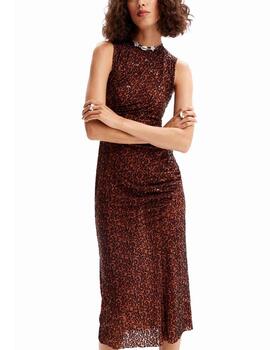 Vestido Desigual Flock Marron Mujer