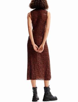 Vestido Desigual Flock Marron Mujer