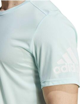 Camiseta Adidas Run It Turquesa Hombre